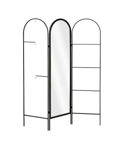 Room divider, metal, black, 137x8.5xH170 cm