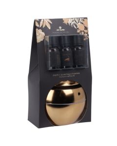 Diffusser, glass, golden, assorted, 3x10ml