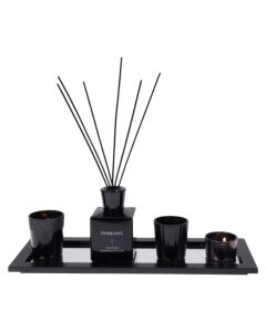 Diffuser, set 3 pieces, glass, black