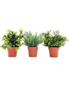 Artificial flower, in pot, polypropylene, green, 15 cm