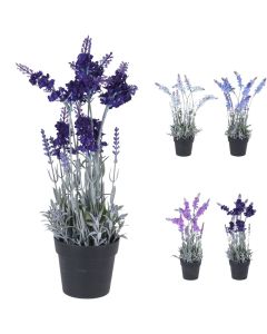 Artificial flower, Lavander, in pot, polypropylene, assorted, Ø15xH36 cm