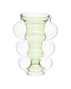 Decorative vase, Matali, glass, green, Ø25.5xH35 cm