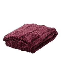 Throw, polyester, burgundy, 130x170 cm