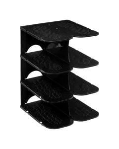 Shoe organizer, with 4 levels, plastic, black, 26.5x24.5xH37.8 cm