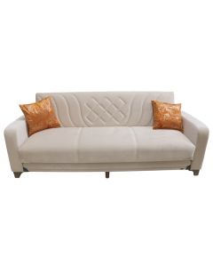 Sofa, 3-seater, Mega, textile upholstery, cream, 230x90xH95 cm, bed: 110x190 cm