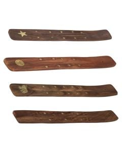 Incense holder, wooden, brown, 25.5 cm