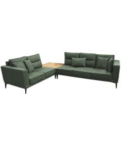 Corner sofa, Desert, left, textile upholstery, green, 207x82xH95 cm; 93x42xH93 cm; 144x82xH95 cm