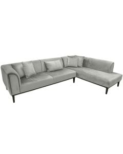 Corner Sofa, Pierro, right, textile upholstery, grey, (205+202)x76xH91 cm