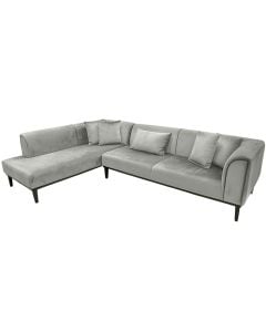 Corner Sofa, Pierro, left, textile upholstery, grey, (205+202)x76xH91 cm