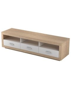 TV Unit, Chat 3, melamine, white/sonoma, 173x45xH45 cm