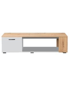 TV Unit, King, melamine, white/artisan, 150x40xH40 cm