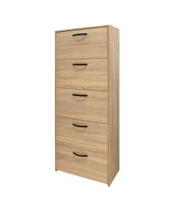 Shoe cabinet, melamine, sonoma, 60x25xH165 cm