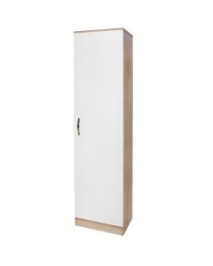 Shoe cabinet, melamine, with 6 shelves, sonoma/white, 45x33xH192 cm