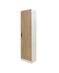 Shoe cabinet, melamine, with 6 shelves, white/sonoma, 45x33xH192 cm
