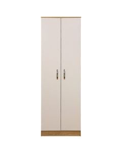Shoe cabinet, melamine, with 6 shelves, sonoma/white, 60x32xH192 cm