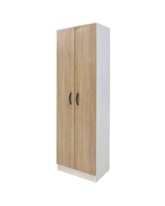 Shoe cabinet, melamine, with 6 shelves, white/sonoma, 60x32xH192 cm