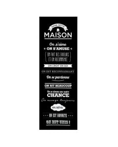 Wall decoration, Tristan, wooden, black/white, 30xH90 cm