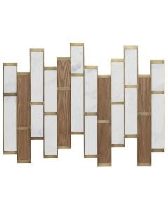 Wall decoration, Alisha, mdf/metal, brown/white, 96xH76 cm