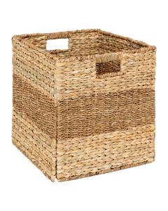 Decorative basket, Ninon, straw, brown, 38x38xH38 cm