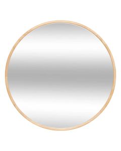 Decorative mirror, Kim, wooden/glass, beige, Ø108 cm