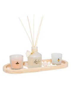 Scent box, Wild Romance, wooden/glass, white/natural, 32.5x12.5xH24 cm