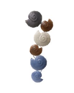 Wall decor, Shell, metal, blue/white/brown, 42x4xH104 cm
