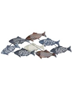 Wall decor, Fish, metal, blue/white/brown, 91xH36.5 cm