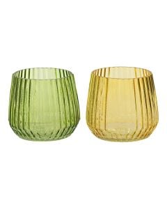 Candle holder, glass, assorted, Ø10.8xH9.2 cm