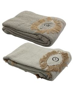 Decorative throw, cotton, assorted, 130x170 cm