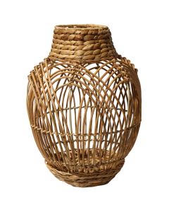 Decorative vase, rattan, natural, Ø32xH65 cm
