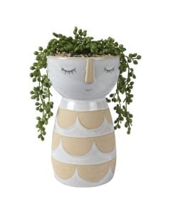 Artificial flower, in vase, plastic/ceramic, colorful, 12.2x11.8xH22.5 cm