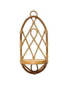 Wall shelf, rattan, natural, 26x22xH63 cm