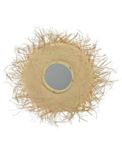 Decorative mirror, glass, natural, Ø48 cm
