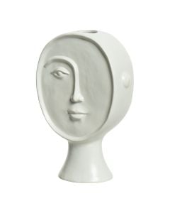 Decorative vase, Face, porcelain, white, 6.5x16.10xH23.20 cm