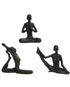 Decorative object, Yoga, polyresin, black, 4.5x12xH10 cm