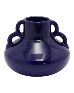 Decorative vase, ceramic, Blue, Ø20xH15 cm