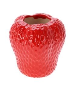 Decorative vase, dolomite, red, strawberry, H20 x ø18.5 cm
