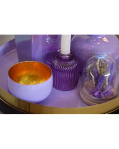 Decorative tray, metal, purple, 33x33xH2 cm