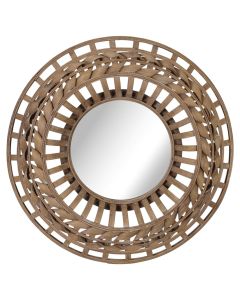Decorative mirror, bamboo, natural, 8x8xH57 cm