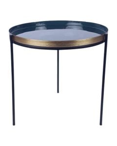 Side table, metal, blue, 47.5x47.5xH40 cm