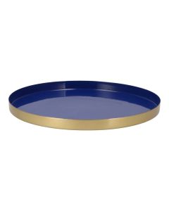 Decorative tray, metal, blue, 33x33xH2 cm