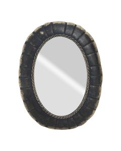 Decorative mirror, metal/glass, black, 35x4xH60 cm