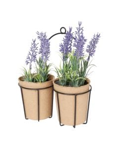 Artificial flower, Lavender, plastic, brown/black/purple, 8x16xH22 cm