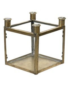 Candle Holder, metal, golden, 17.5x17.5xH18.5 cm