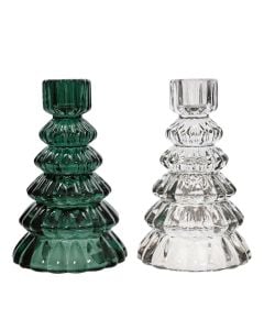 Candle Holder, glass, assorted, Ø8.2xH13.1 cm