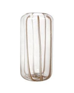Decorative vase, glass, transparent, Ø16xH32 cm