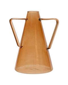 Decorative vase, glass, brown, 10x13.5xH15 cm