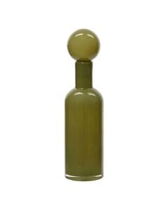 Decorative vase, glass, green, Ø10xH38 cm