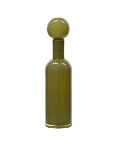 Decorative vase, glass, green, Ø10xH47.5 cm