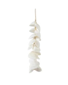 Decorative hanger, with shells, white, 20x4xH30 cm